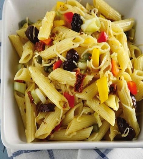 Pasta salad with olives