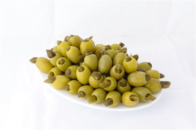 Green stuffed olives with jalapeno