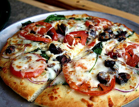 Pizza with olives