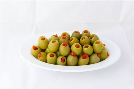Green stuffed olives with pimiento